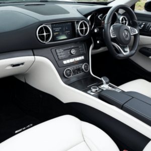 High-quality car upholstery showcasing luxurious leather texture and detailed stitching.